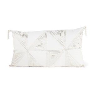Callisto Home Triangle Beaded Accent Pillow